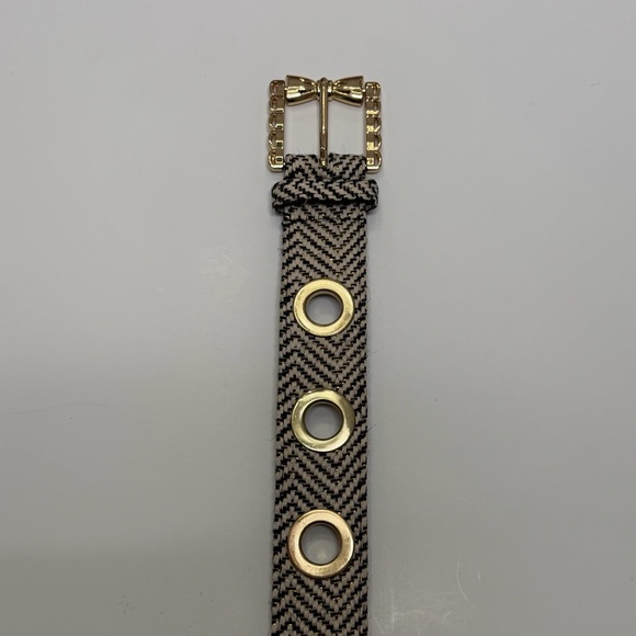 Betsey Johnson Black and Gold Chevron Belt - Picture 1 of 4